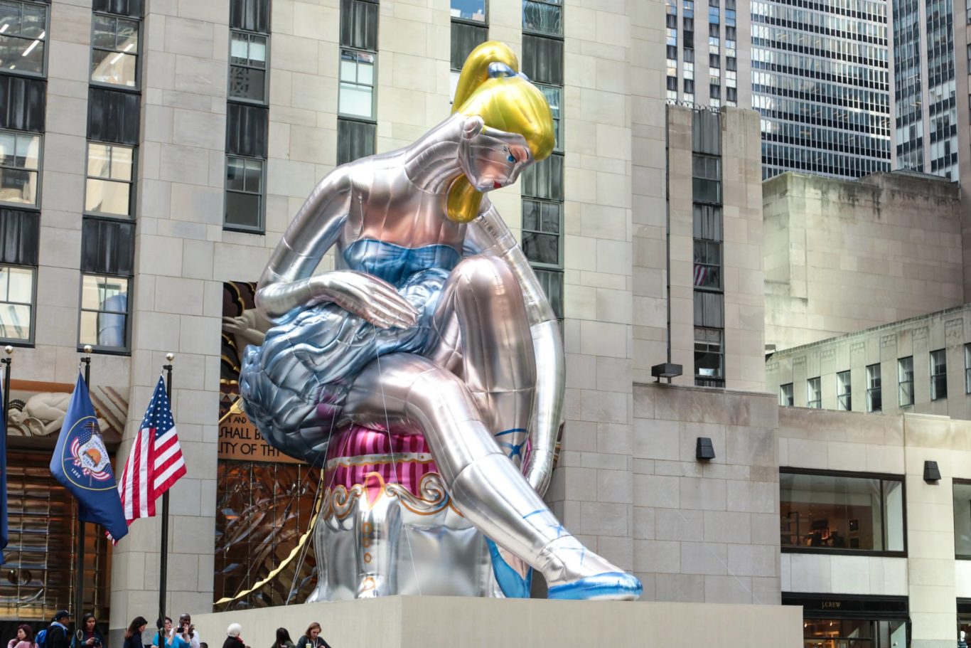 Jeff Koons' Seated Ballerina on View at Rockefeller Plaza - Whitewall