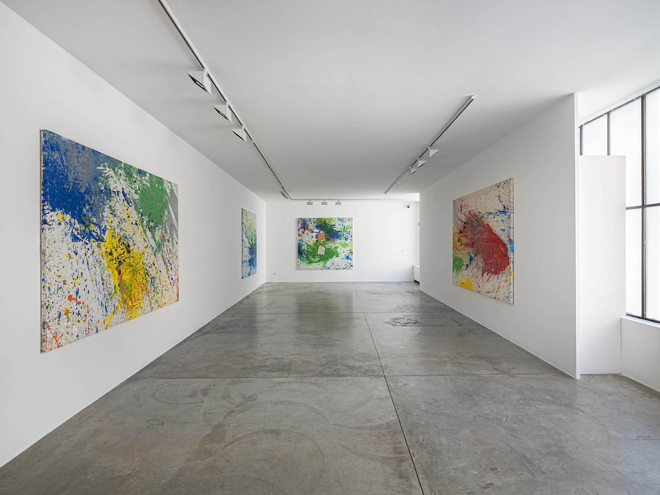 Installation view of works by Shozo Shimamoto at Cardi Gallery