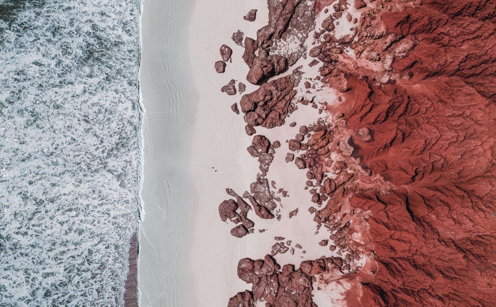 Aerial view of beach and ocean in Victoria, Australia, courtesy of Prada and UNESCO.