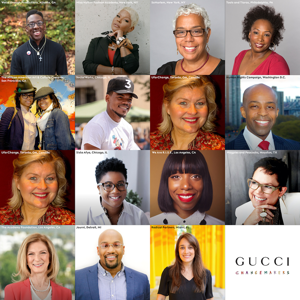 Gucci Changemakers Impact Fund Recipients - 2021, courtesy to Gucci.