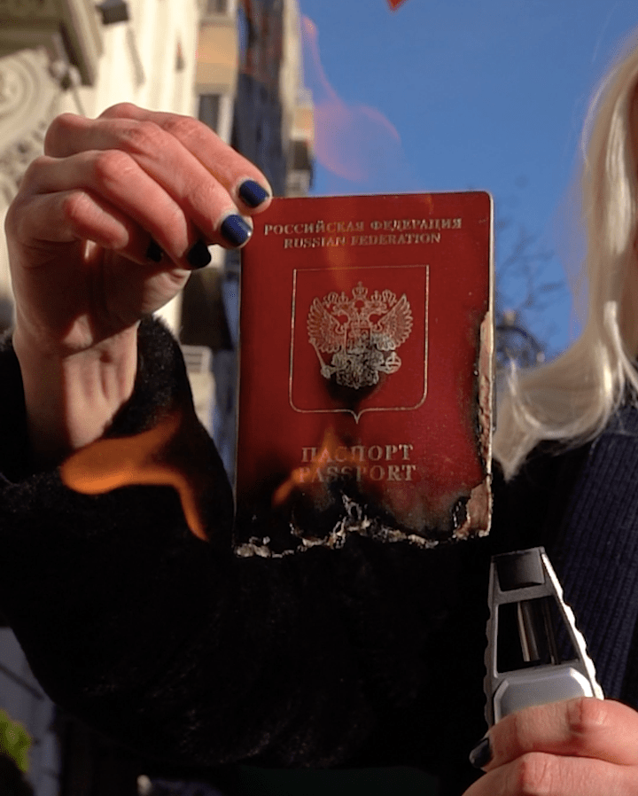 Olive Allen, "Passport Burning"