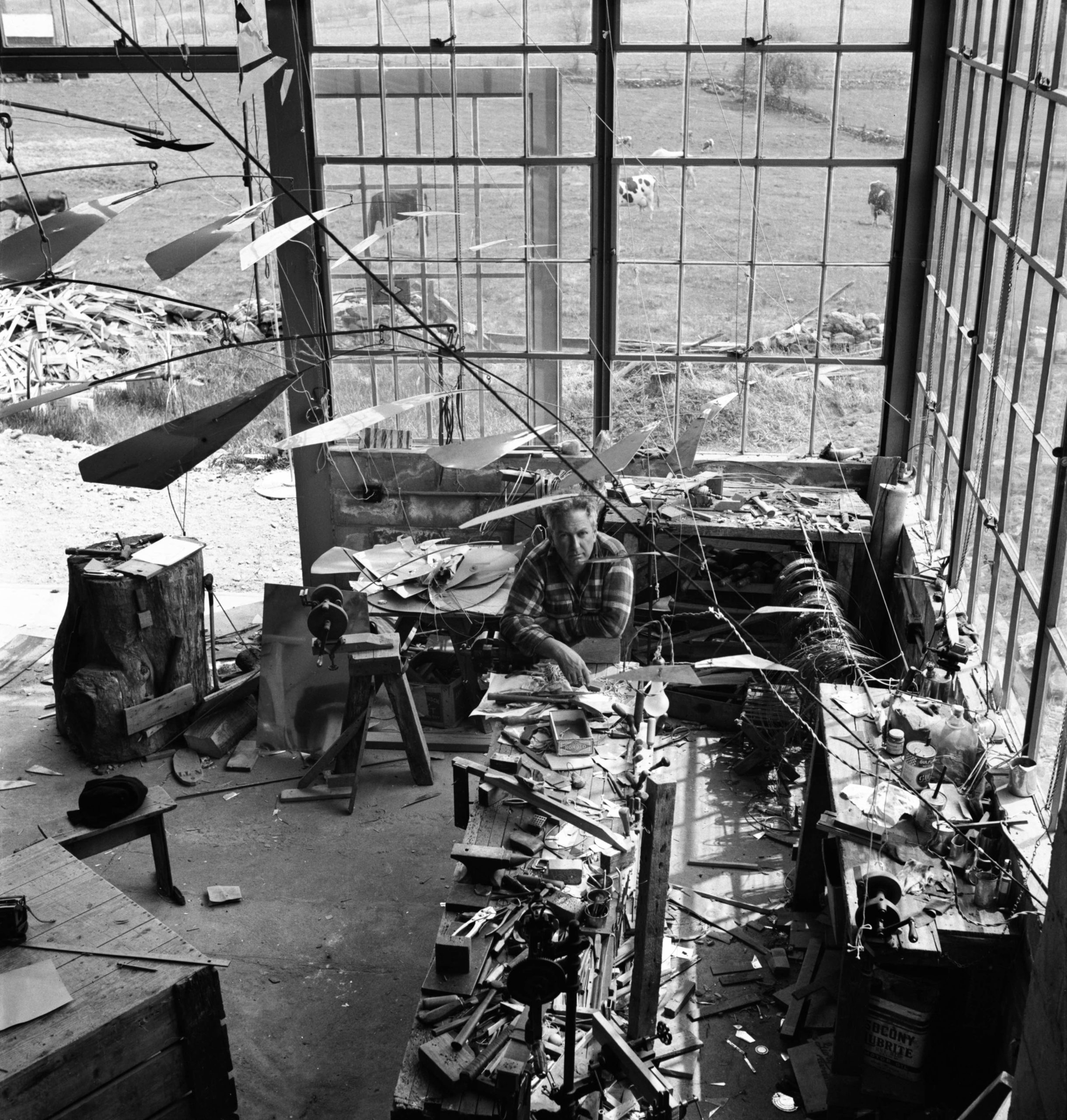 Calder at Roxbury Studio 1941