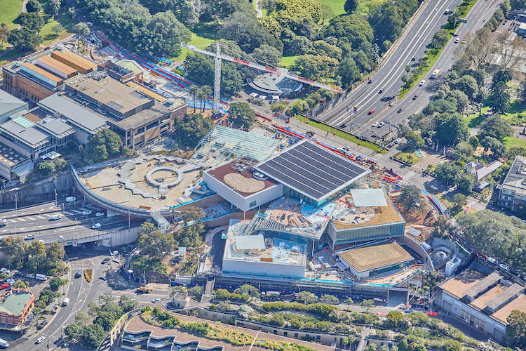 Aerial photograph of the Sydney Modern Project construction site