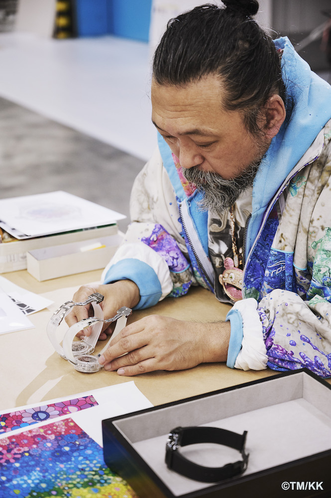 Takashi Murakami working on Hublot timepiece design