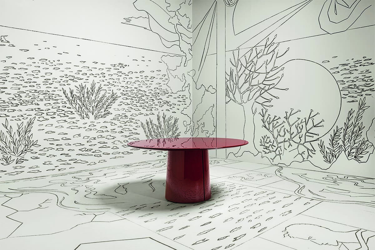 Mateo table by Vincent Van Duysen and artwork by Roberto Ruspoli