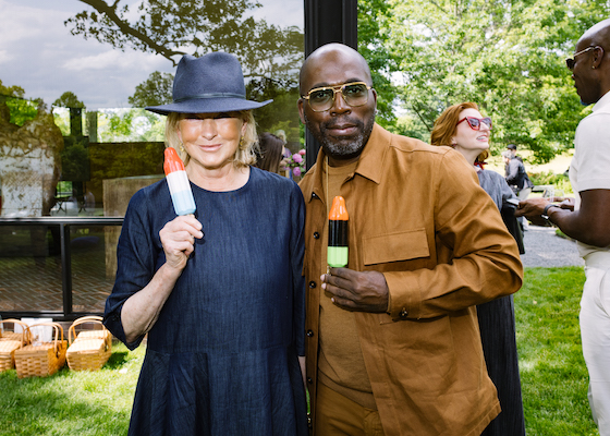 Martha Stewart, Derrick Adams at The Glass House Summer Party