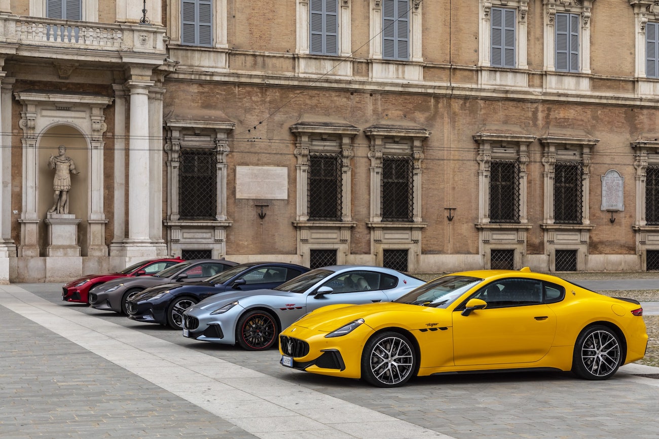 Maserati GranTurismo car line-up in Modena