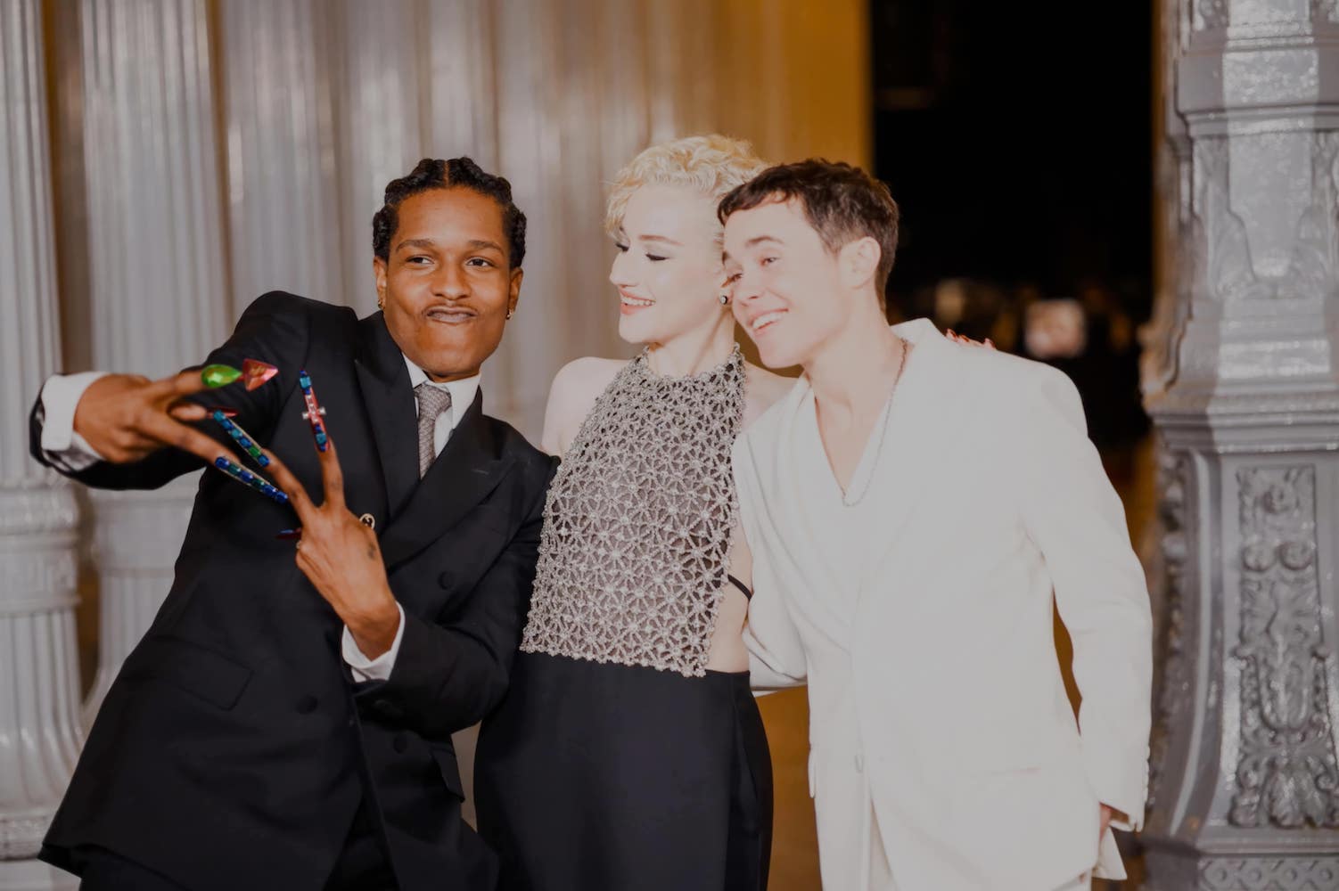 A$AP Rocky with nails by CLAWD at the LACMA Gala