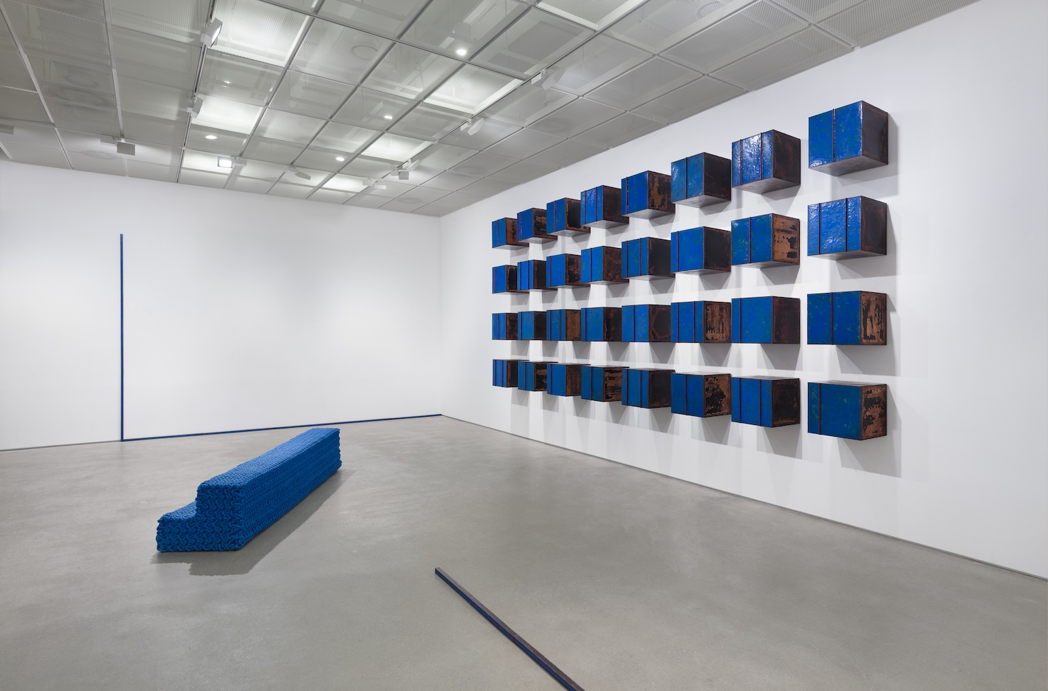 Kwangho Lee, installation view of “Composition in Blue,” 2020, at Leeahn gallery in Seoul,