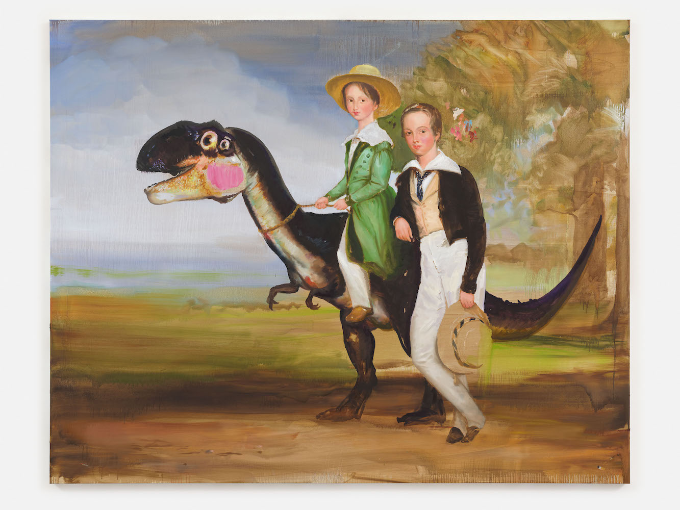 Tursic & Mille, Diversion with Dinosaur (After John Ferneley), 2024, at Galerie Max Hetzler Berlin.