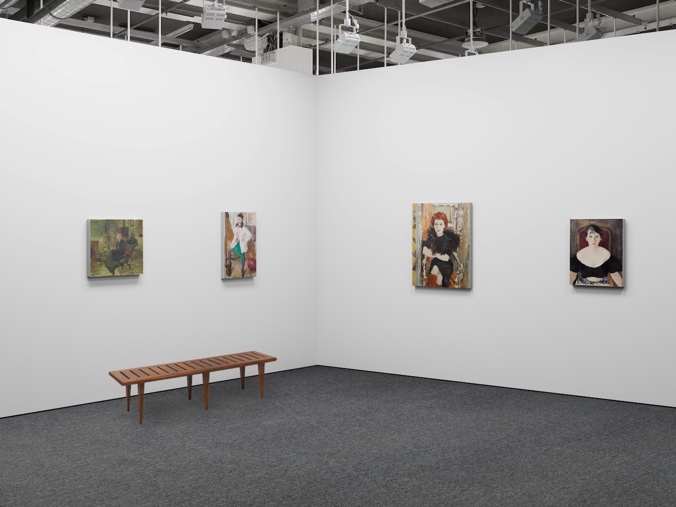 Installation view of Irène Zurkinden's works at Meredith Rosen Gallery's booth in Art Basel 2024