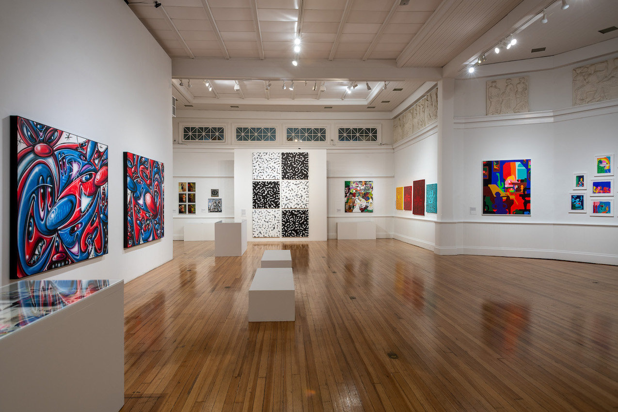 Installation view of Beyond the Streets “POST GRAFFITI” at Southampton Arts Center; photo by Gary Marman.