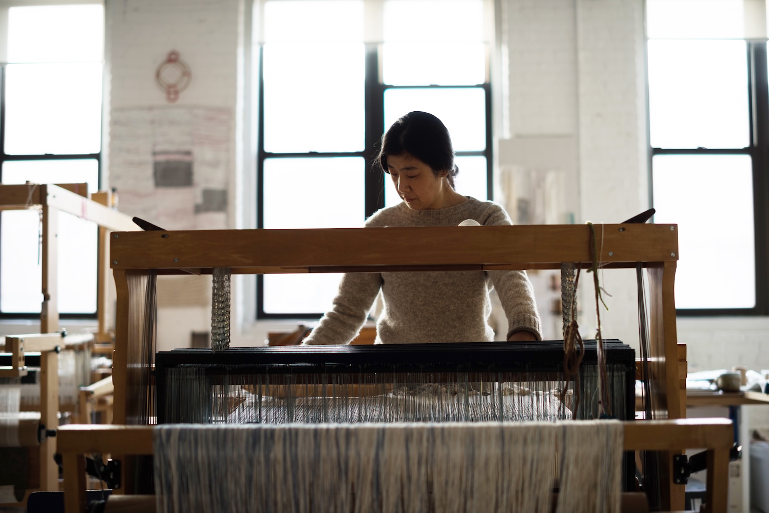 Hiroko Takeda at loom