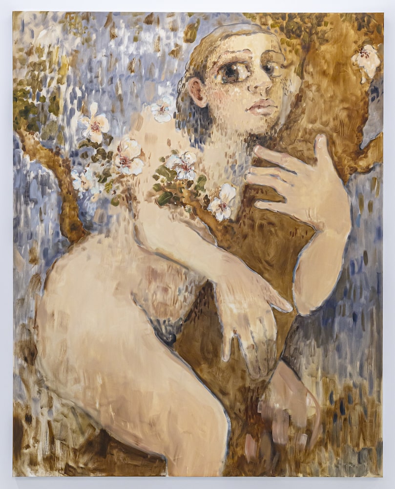 Mai Blanco, “El Cerezo,” Oil on linen, 160 x 200 cm, courtesy Fundación La Nave Salinas.