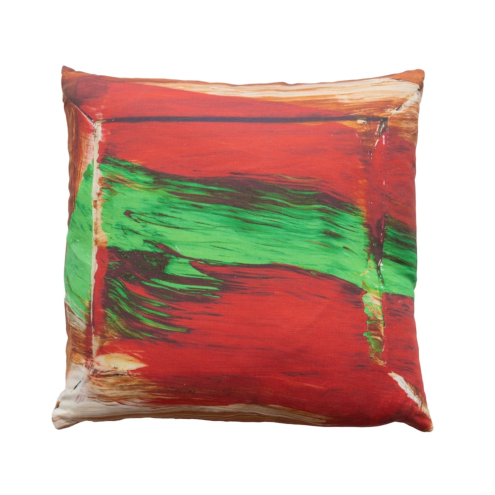 Howard Hodgkin Home pillow based on the artist’s painting “Red Flowers” (2011–12)