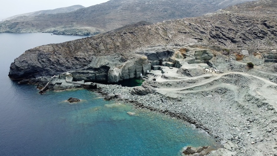 The marble quarries near Kolomeas, Greece, are the source of a rare green marble and evoke the inspiration for the Hermés Cut