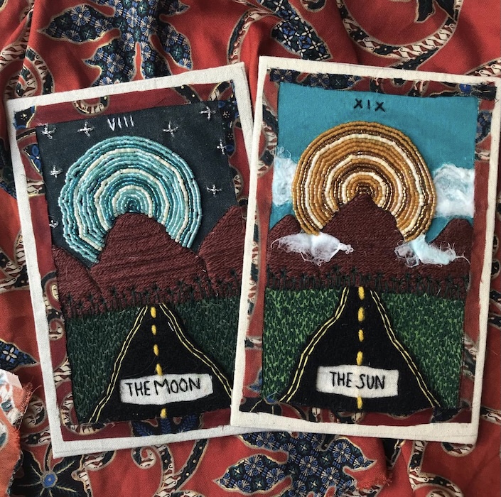 Alysha Rahmat, Gunung Ledang Tarot Cards Embroidery, 2020