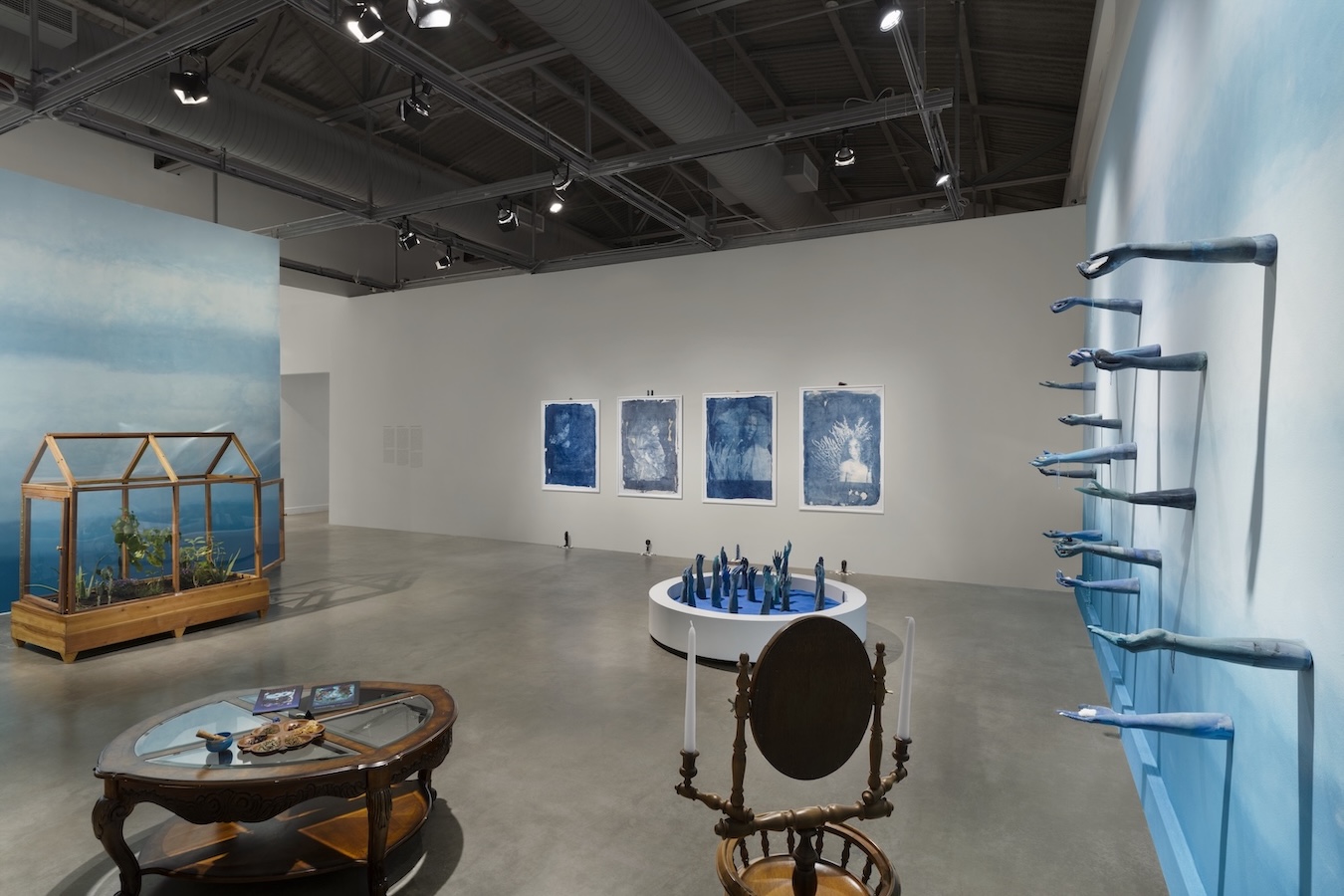 Installation view of Andrea Chung's “Between Too Late and Too Early” at MOCA North Miami