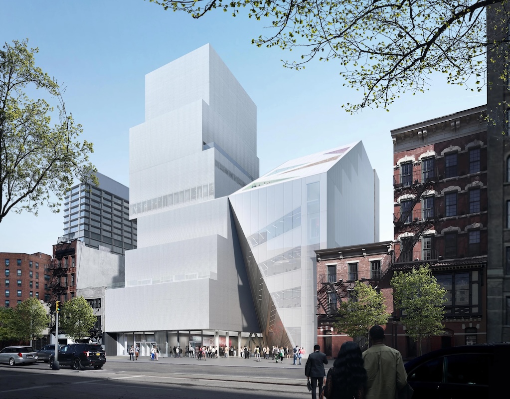 View from Bowery Rendering of the expanded New Museum and public plaza;