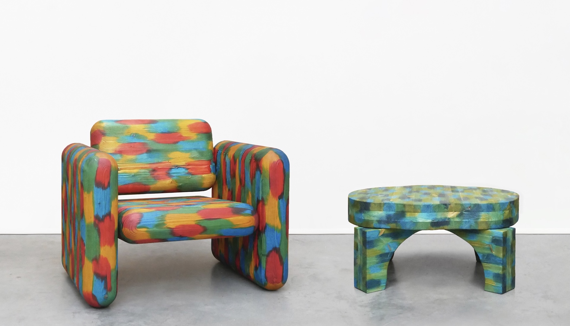 Max Lamb, Glulam Armchair + Glulam Coffee Table, 2024