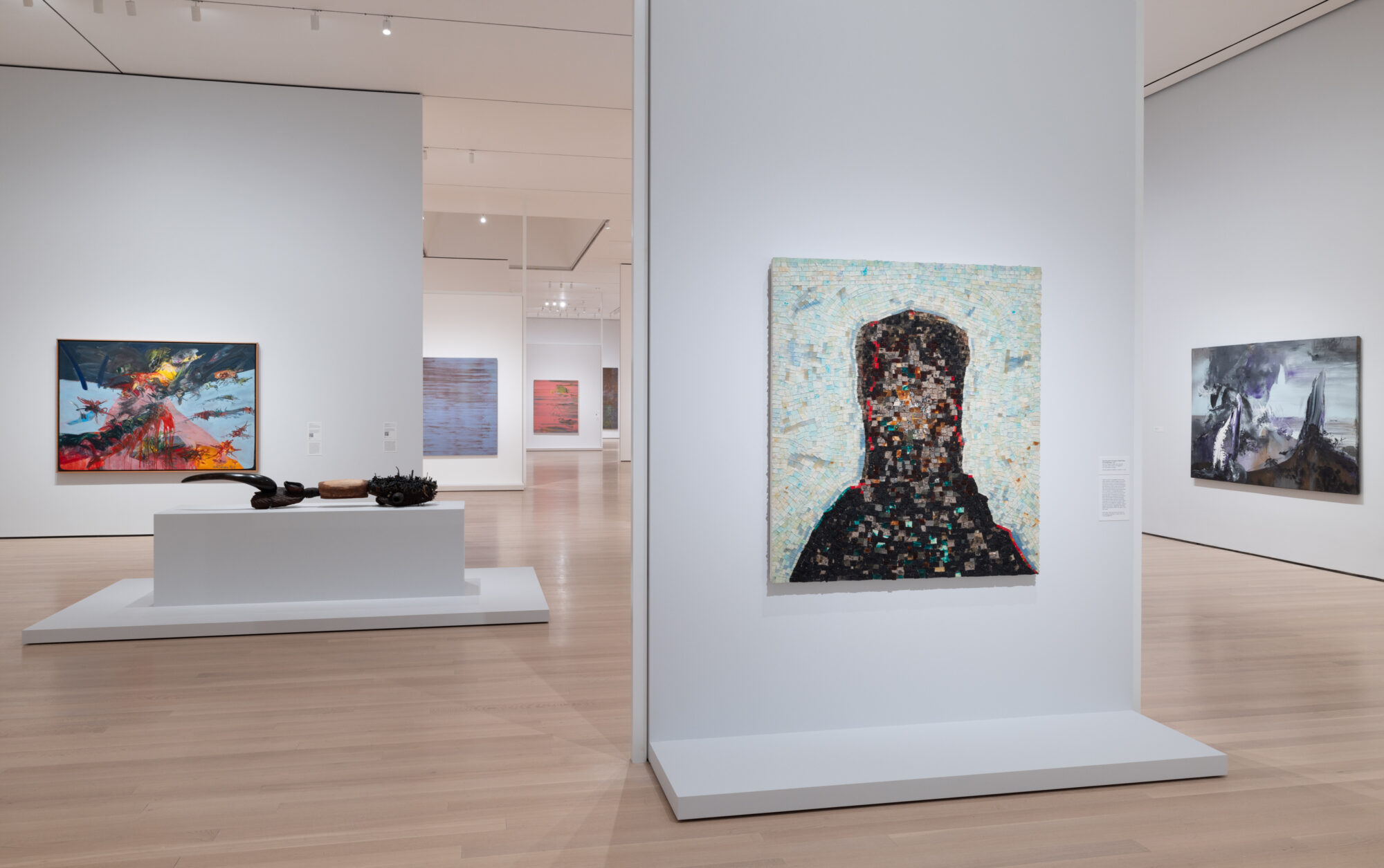 Installation view of “Jack Whitten: The Messenger,”