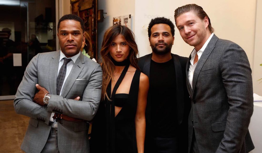 Maxwell, Rocky Barnes, Frank Roberts, and Philippe Hoerle-Guggenheim attend The Hoerle Guggenheim Gallery For Jan Larsen, 'Market Makers' "When Art And Business Overlap," on September 17, 2015 in New York CityPhotos by Thos Robinson / Getty Images