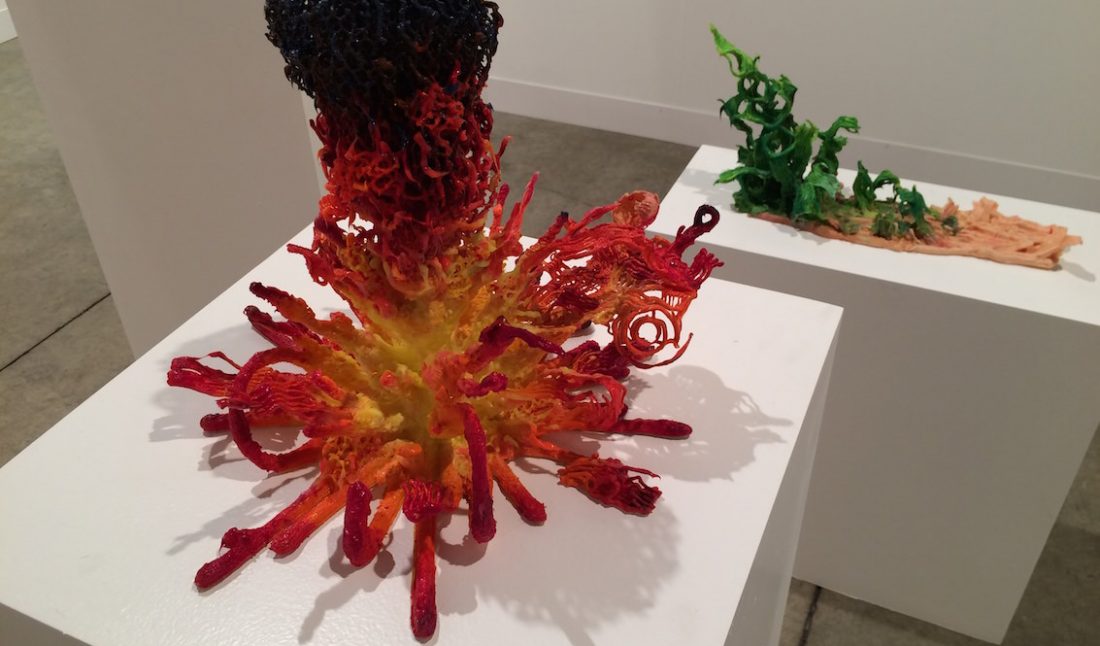 2. Fabian Marcaccio's 3-D printed plastic sculpture at Galerie Thomas Schulte