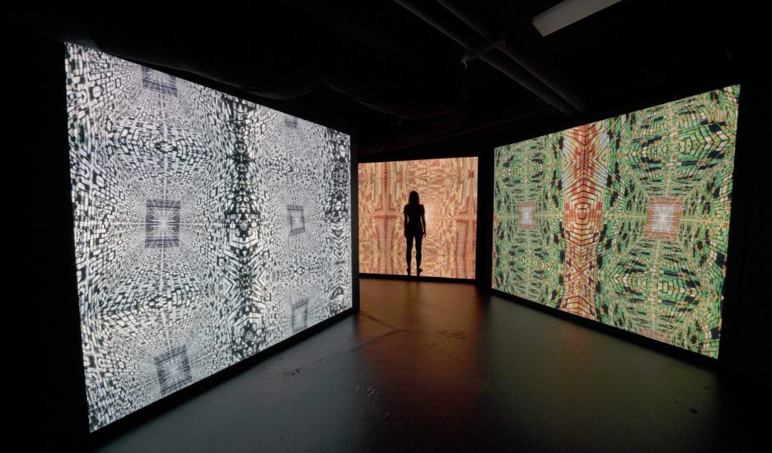 Installation view, "Infinite Space," by Refik Anadol 
Courtesy of ARTECHOUSE.