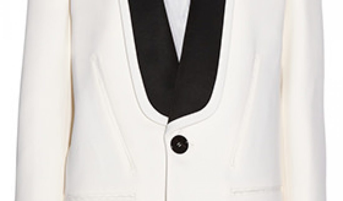 Wool and silk-blend tuxedo jacket