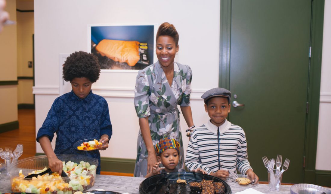 Gia Hamilton with her sons.