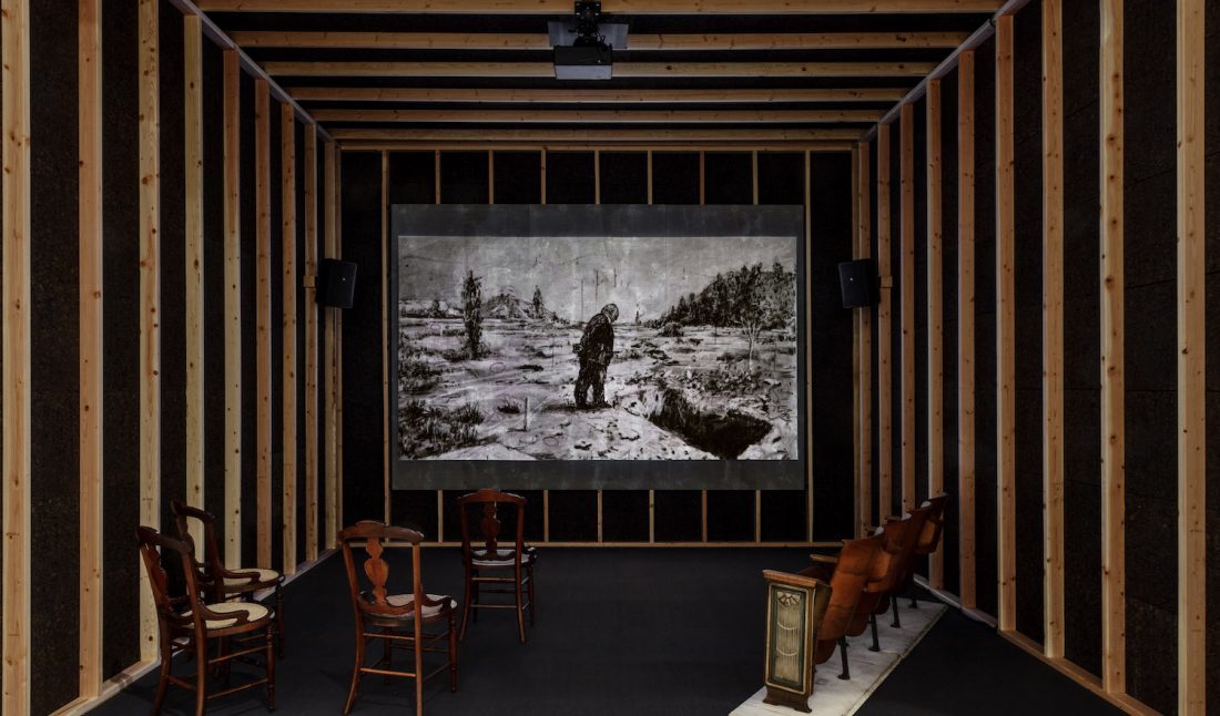 Installation view of William Kentridge's "In Praise of Shadows,"