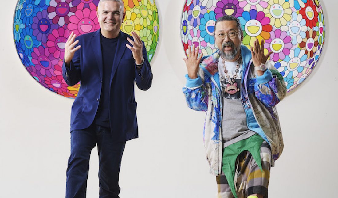 Ricardo Guadalupe and Takashi Murakami in his studio